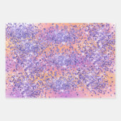 Feuille De Papier Cadeau Confetti de Parties scintillant d'eau violette de  (Devant 3)