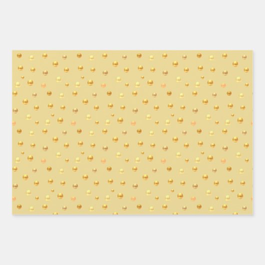 Feuille De Papier Cadeau Confetti d'or sur Golden, Bourgogne et Blanc (Devant)