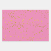 Feuille De Papier Cadeau Confetti en or blanc (Devant 2)