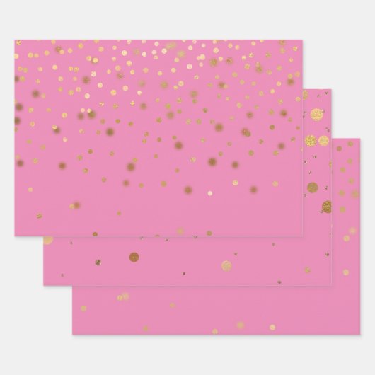 Feuille De Papier Cadeau Confetti en or rose (Lot)