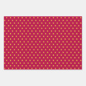 Feuille De Papier Cadeau Confetti Pois d'or sur Noir, Rouge et Blanc (Devant 3)