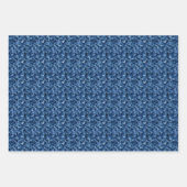 Feuille De Papier Cadeau Confettis Bleus Abstraits (Devant 3)