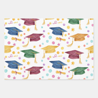 Feuille De Papier Cadeau Confettis et Casquettes Motif de Casquette de Remi