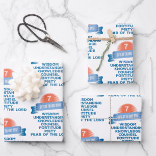 Feuille De Papier Cadeau Confirmation 7 Dons de l'Esprit Saint