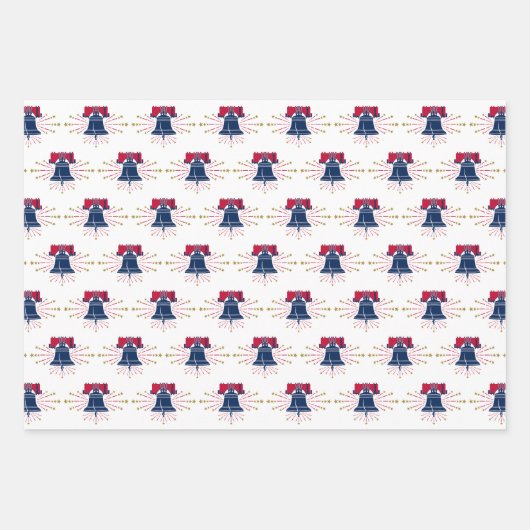 Feuille De Papier Cadeau Connecticut, 50 États, Liberty Bell (Devant 3)