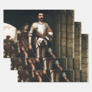 Feuille De Papier Cadeau "Conquête" Peinture médiévale par Edmund Blair Lei