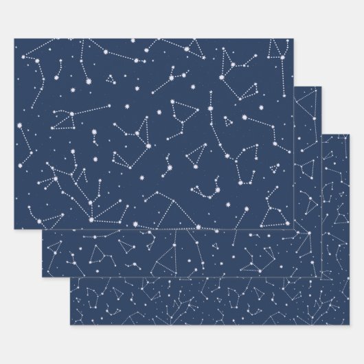 Feuille De Papier Cadeau Constellations (Lot)