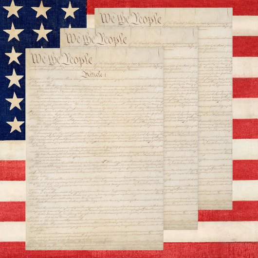 Feuille De Papier Cadeau Constitution des États-Unis, Nous le peuple