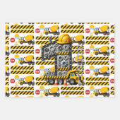 Feuille De Papier Cadeau Construction 1ère fête d'anniversaire (Devant)