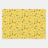 Feuille De Papier Cadeau Construction et signalisation routière Jaune. Papi (Devant 3)