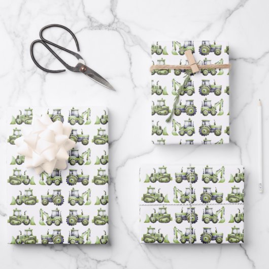 Feuille De Papier Cadeau Construction Kids 1st Birthday Party (Recto)