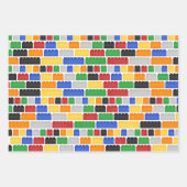 Feuille De Papier Cadeau Construire le Motif de jouets (Devant 2)