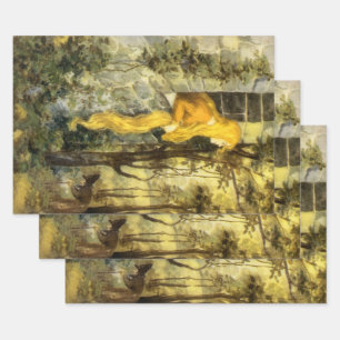 Feuille De Papier Cadeau Conte de fées vintage, Rapunzel avec cheveux longs