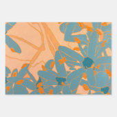 Feuille De Papier Cadeau Contemporary Leaf Design in Peach (Devant 3)