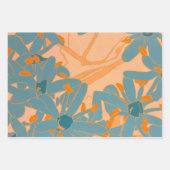 Feuille De Papier Cadeau Contemporary Leaf Design in Peach (Devant 2)