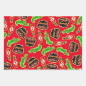 Feuille De Papier Cadeau Cookie de Noël Cajun (Devant 3)