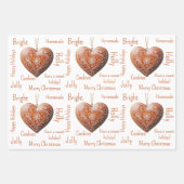 Feuille De Papier Cadeau Cookie de Noël traditionnel décoré (Devant 3)