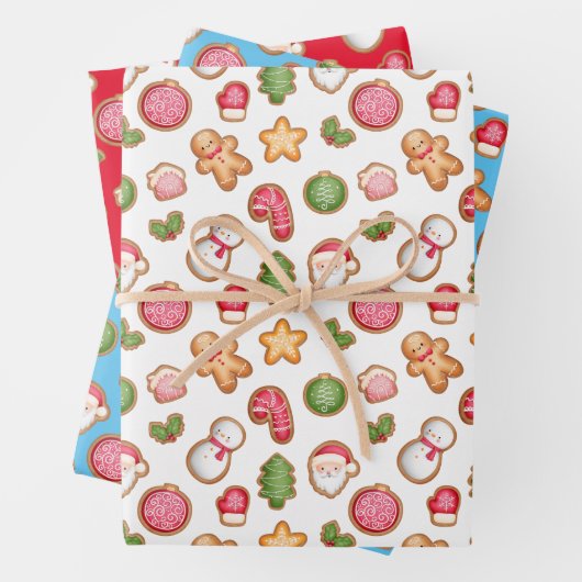 Feuille De Papier Cadeau Cookies de Noël (En situation)