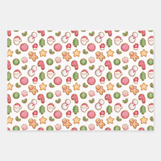 Feuille De Papier Cadeau Cookies de Noël (Devant)