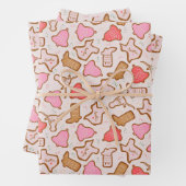 Feuille De Papier Cadeau Cookies de Noël du Texas (En situation)