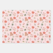 Feuille De Papier Cadeau Cookies de Noël et rouge feuillage (Devant 2)