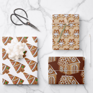 Feuille De Papier Cadeau Cookies de pain d'épices