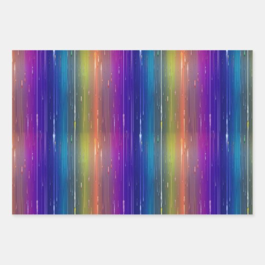 Feuille De Papier Cadeau Cool Arc-en-ciel Peinture goutte Motif esthétique (Devant)