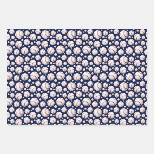 Feuille De Papier Cadeau Cool Baseball sports carrelé motif (Devant 2)