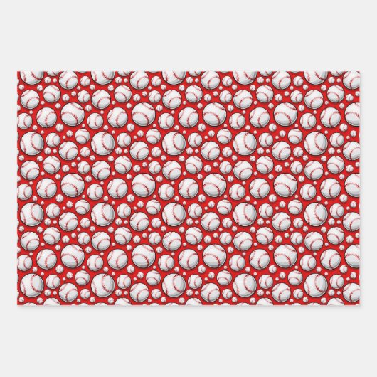 Feuille De Papier Cadeau Cool Baseball sports carrelé motif (Devant 2)