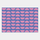 Feuille De Papier Cadeau Cool Bleu Bleu Géométrique Bloc Imprimer Motif (Devant)