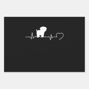 Feuille De Papier Cadeau Cool Carlin Chien race Heartbeat Chiot