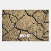 Feuille De Papier Cadeau Cool Dry land cracked earth Your Custom name (Devant)
