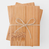 Feuille De Papier Cadeau Cool élégant imprimé en bambou marron clair (En situation)