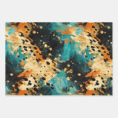 Feuille De Papier Cadeau Cool Gold Aqua Leopard (Devant 3)