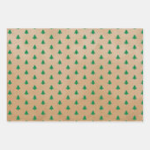 Feuille De Papier Cadeau Cool moderne Kraft Blanc Red Green Arbres (Devant 3)