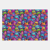 Feuille De Papier Cadeau Cool monstre fête enfants unisex (Devant 2)