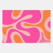 Feuille De Papier Cadeau Cool Motifs Abstraits modernes en rose chaud et or (Devant)