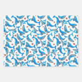 Feuille De Papier Cadeau Cool plage baleine carrelée motif (Devant 2)
