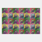 Feuille De Papier Cadeau Cool Retro PopArt Sloth Conçu (Devant 2)