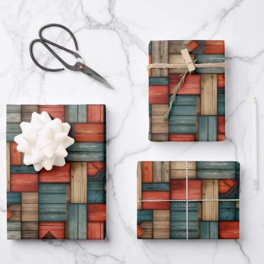 Feuille De Papier Cadeau Cool tiled retro Western pattern (Recto)