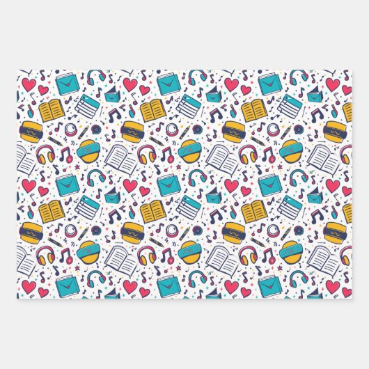 Feuille De Papier Cadeau Cool tiled School pattern (Devant 3)