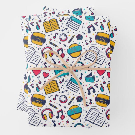 Feuille De Papier Cadeau Cool tiled School pattern  (En situation)