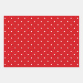 Feuille De Papier Cadeau Coordination des Pois blancs et rouges mignons (Devant)
