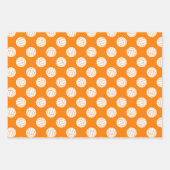Feuille De Papier Cadeau coordination ensemble noir orange volleyballs moti (Devant 2)
