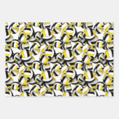 Feuille De Papier Cadeau coordination ensemble noir volleyballs motifs (Devant)