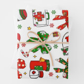 Feuille De Papier Cadeau Coquette Bow Infirmière Noël Soins infirmiers Joye (En situation)