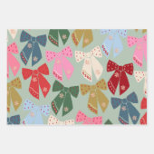 Feuille De Papier Cadeau Coquette des vaches de Noël rétro (Devant 3)