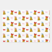 Feuille De Papier Cadeau Coquette Noël cloches et vaches Classique (Devant)