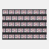 Feuille De Papier Cadeau Coquette Noël Père Noël Bow Retro Preppy Xmas (Devant)