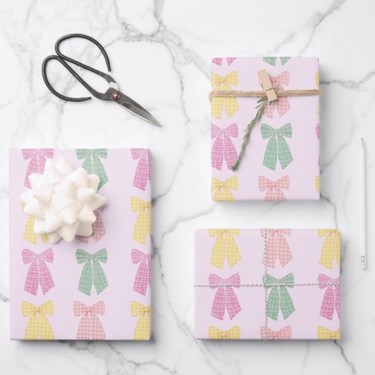 Feuille De Papier Cadeau Coquette rose vif moderne Motif à cheveux (Recto)